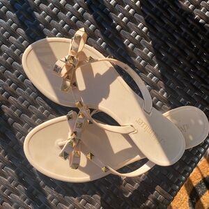 Olivia Miller Gold Studded Bow Sandal